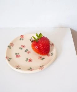 Erika Christine Ceramics Home & Gift Red And Pink Forget-Me-Not Catchall Plate