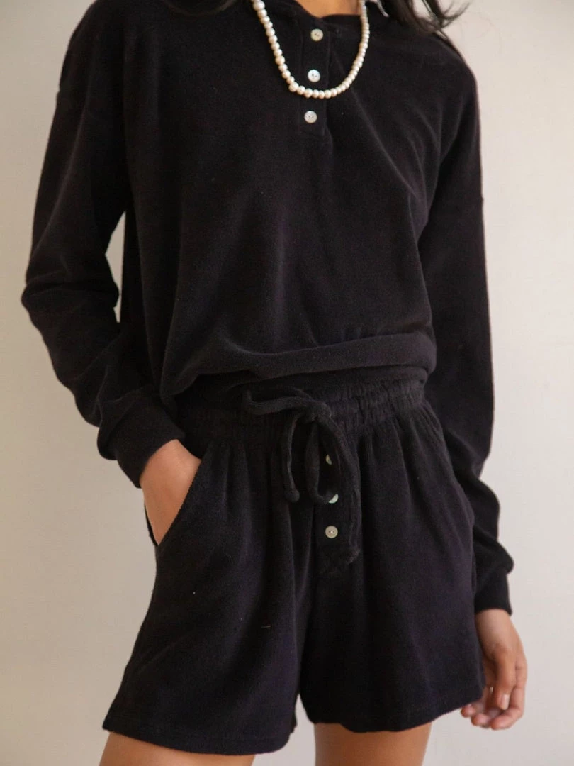 Donni Terry Henley Short- Black 3 Donni Terry Henley Short- Black