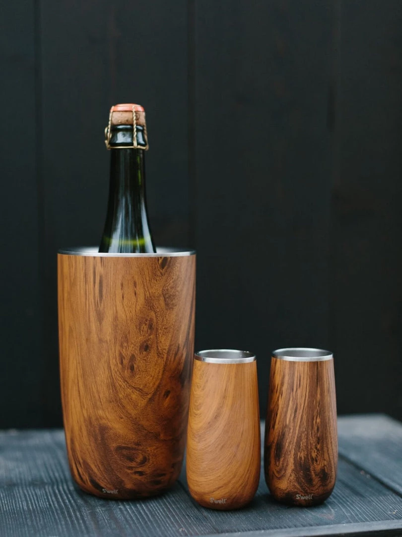 S'well Home & Gift Teakwood Wine Chiller 4 S'well Home & Gift Teakwood Wine Chiller