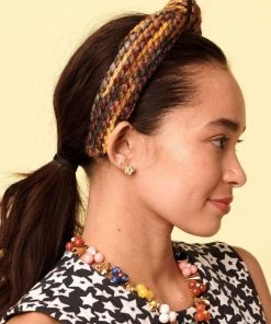 Lele Sadoughi Slim Knotted Headband - Terracotta Sweater