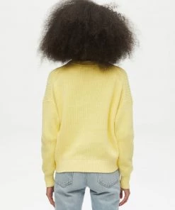 Michael Stars Richie Boxy Crewneck Sweater - Butter