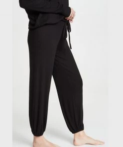 Eberjey Elon Cropped Pant - Black Clothing