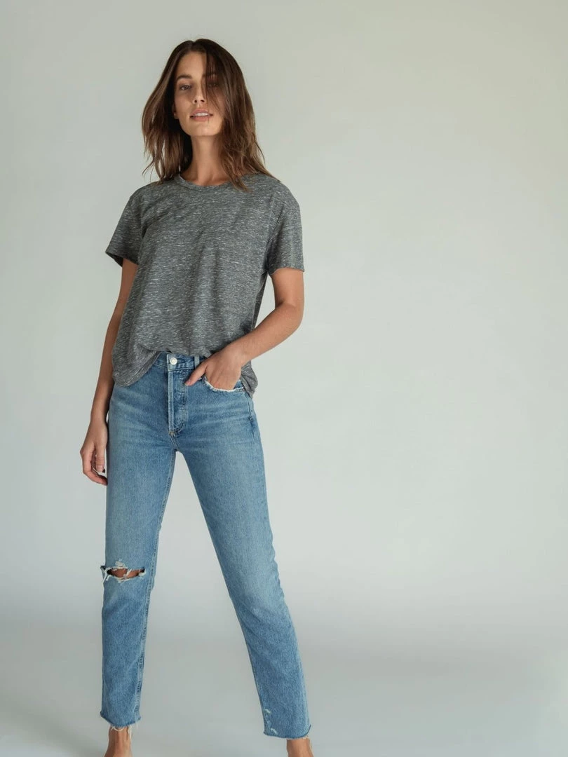 The Perfect White Tee Harley Boxy Crew - Heather Grey 4 The Perfect White Tee Harley Boxy Crew - Heather Grey