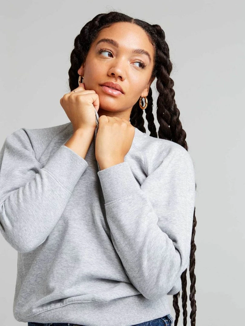 RicherPoorer Clothing Recycled Crew Sweatshirt - Heather Grey 4 RicherPoorer Clothing Recycled Crew Sweatshirt - Heather Grey