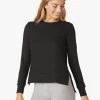 Beyond Yoga Side Slit LS Pullover - Black Clothing