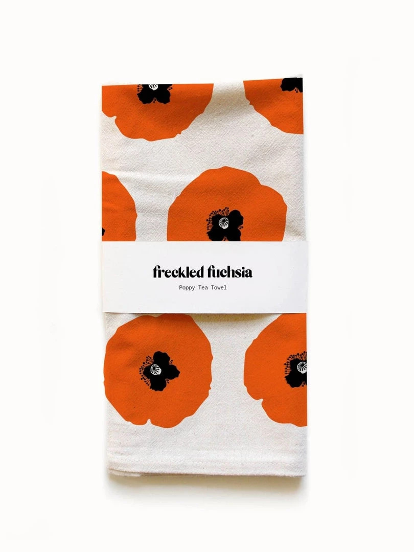 Freckled Fuschia Home & Gift Poppy Tea Towel 3 Freckled Fuschia Home & Gift Poppy Tea Towel