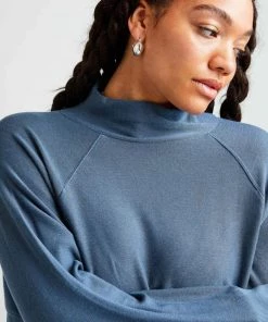 RicherPoorer Clothing Cozy Knit Long Sleeve Sweater - Blue Mirage