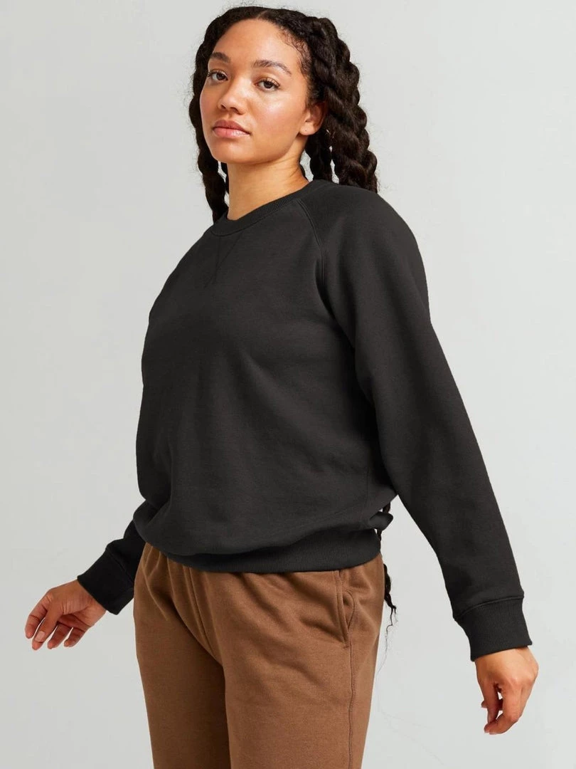 RicherPoorer Recycled Crew Sweatshirt - Black Clothing 4 RicherPoorer Recycled Crew Sweatshirt - Black Clothing