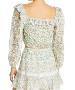 LoveShackFancy Diamond Skirt-White Garden Stream Clothing