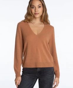 525 America Cashmere Polo Pullover - Toasted Almond Clothing