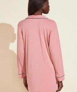 Eberjey Gisele Sleepshirt - La Rosa/Indigo Clothing