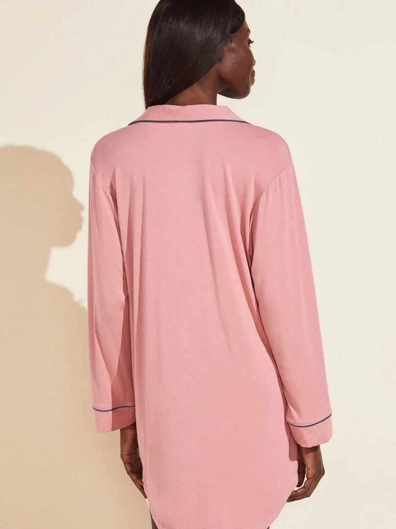 Eberjey Gisele Sleepshirt - La Rosa/Indigo Clothing 4 Eberjey Gisele Sleepshirt - La Rosa/Indigo Clothing