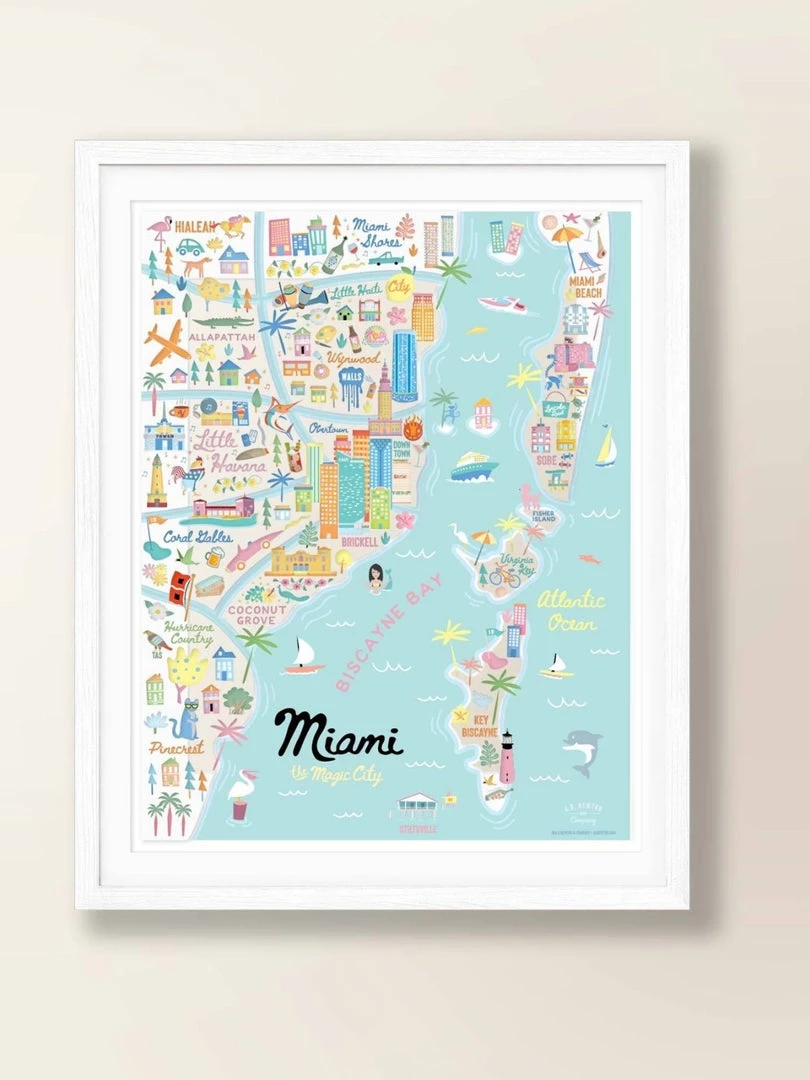 A.B. Newton Area Map Art Print - Miami Home & Gift 3 A.B. Newton Area Map Art Print - Miami Home & Gift