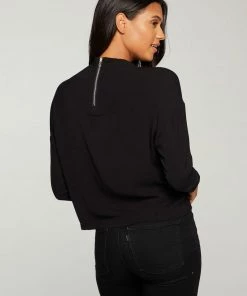 Chaser Heirloom Long Sleeve Batwing Zip Back