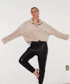 LNA Clothing Sherpa Half Zip - Oat