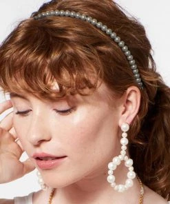 Lele Sadoughi Grey Pearl Strand Headband Accessories