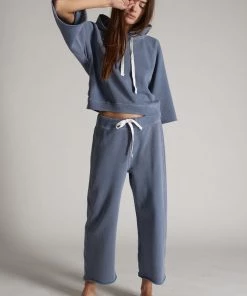 AMO Coco Wide Leg Sweatpant - Faded Teal Clothing