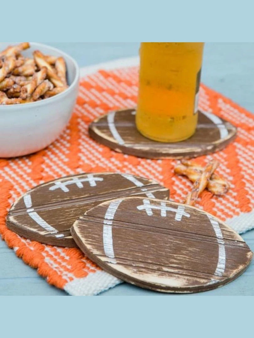 Grace Graffiti Home & Gift Football Coasters, Set Of 4 3 Grace Graffiti Home & Gift Football Coasters, Set Of 4