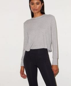 LNA Clothing Ribbed L/S Crew - Heather Grey