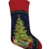 Peking Handicraft Home & Gift Christmas Tree With Children Needlepoint Stocking