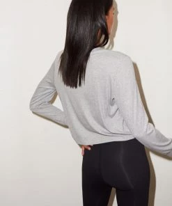 LNA Clothing Ribbed L/S Crew - Heather Grey