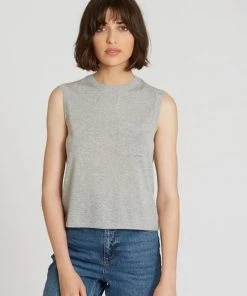 Autumn Cashmere Clothing Muscle Tee Platinum