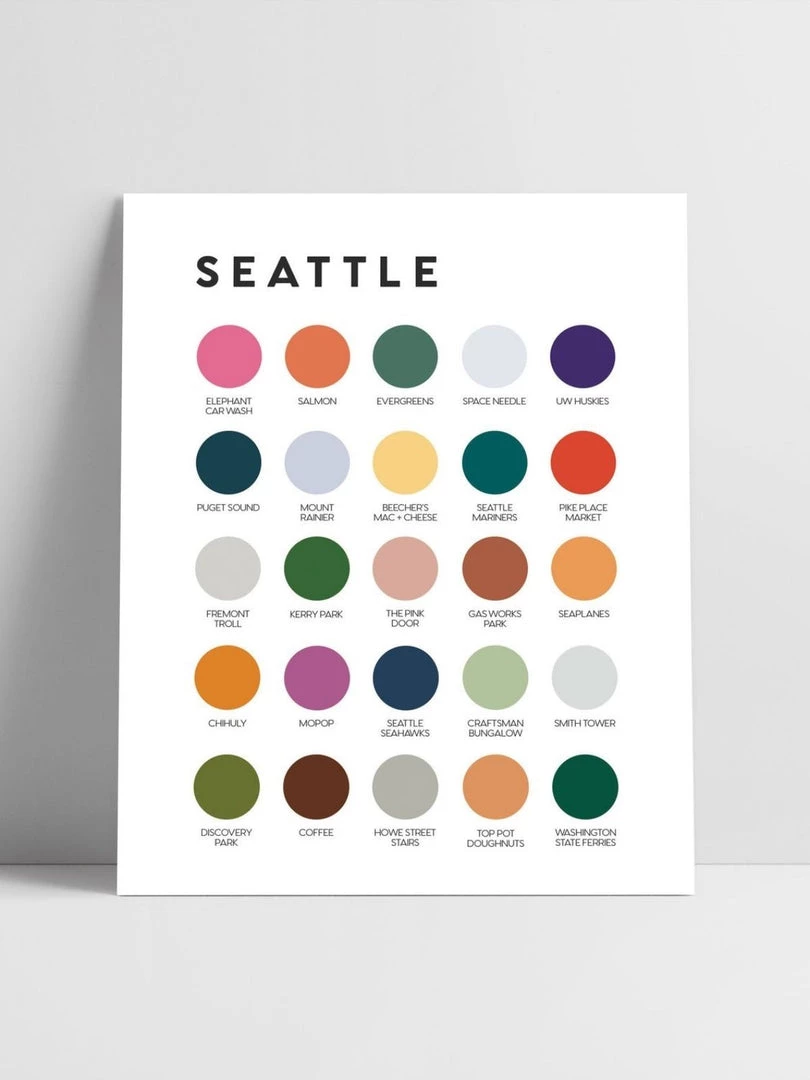 Lunch City Studio Seattle Color Palette Print Home & Gift 4 Lunch City Studio Seattle Color Palette Print Home & Gift