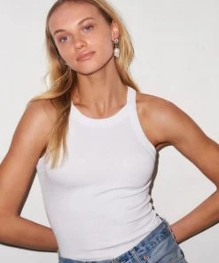 LNA Ribbed Dylan Tank - White Clothing