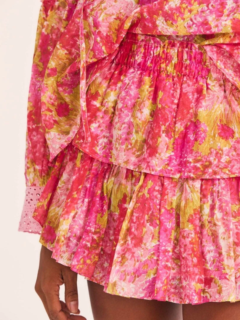 LoveShackFancy Ruffle Mini Skirt - Swaying Coral 3 LoveShackFancy Ruffle Mini Skirt - Swaying Coral