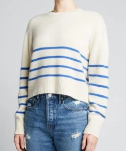 Frame Clean Crewneck Sweater Jet Stream Multi Clothing