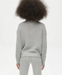 Michael Stars Clothing Richie Boxy Crewneck Sweater - Grey