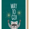 Apartment 2 Cards Raccoon With Sparklers Congratulations Card