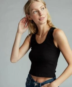 The Perfect White Tee Blondie Tank - True Black