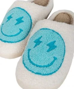 Katydid Lightening Smiley Face Slippers - Turquiose