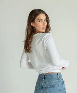 The Perfect White Tee Clothing Dylan L/S Crew - White