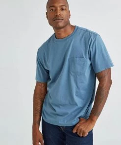 RicherPoorer Clothing Men's Crew Pocket Tee - Blue Mirage
