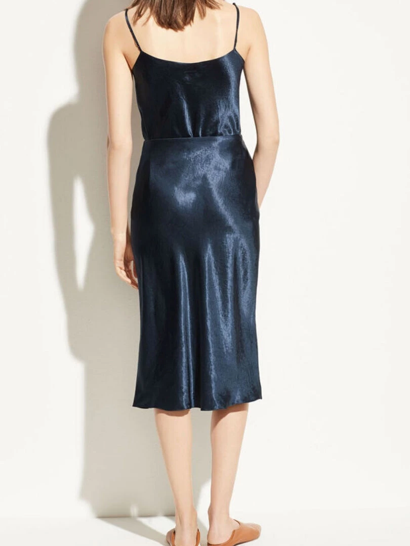 Vince Clothing Satin Slip Skirt - Navy 5 Vince Clothing Satin Slip Skirt - Navy