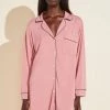 Eberjey Gisele Sleepshirt - La Rosa/Indigo Clothing