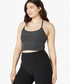 Beyond Yoga Spacedye Slim Racerback Cropped Tank - Black/Charcoal