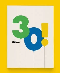 Paper And Stuff 30th Birthday Balloons Greeting Card Home & Gift