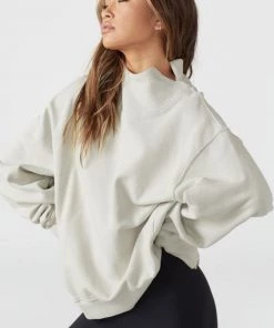 Joah Brown Oversized Turtleneck Sweatshirt Clothing