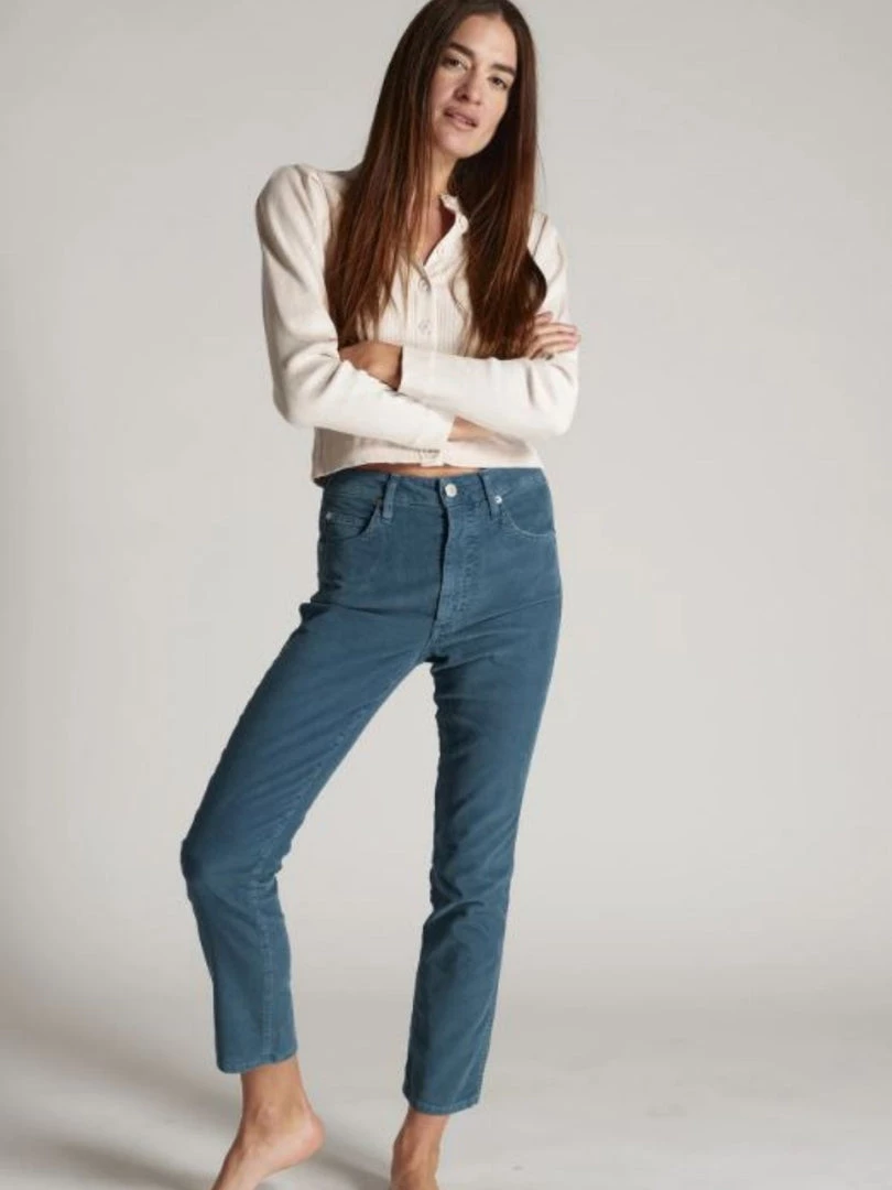 AMO Chloe Crop Cord - Dark Teal Clothing 3 AMO Chloe Crop Cord - Dark Teal Clothing