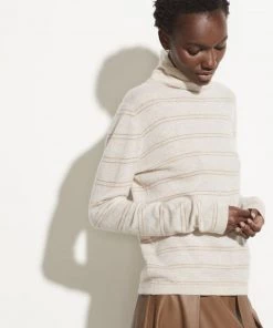 Vince Cashmere Striped Fitted Turtlenecck 8 Vince Cashmere Striped Fitted Turtlenecck