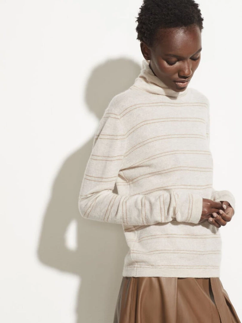 Vince Cashmere Striped Fitted Turtlenecck 5 Vince Cashmere Striped Fitted Turtlenecck