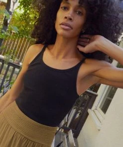 Nation LTD Clothing Erin Scoop Cami- Jet Black