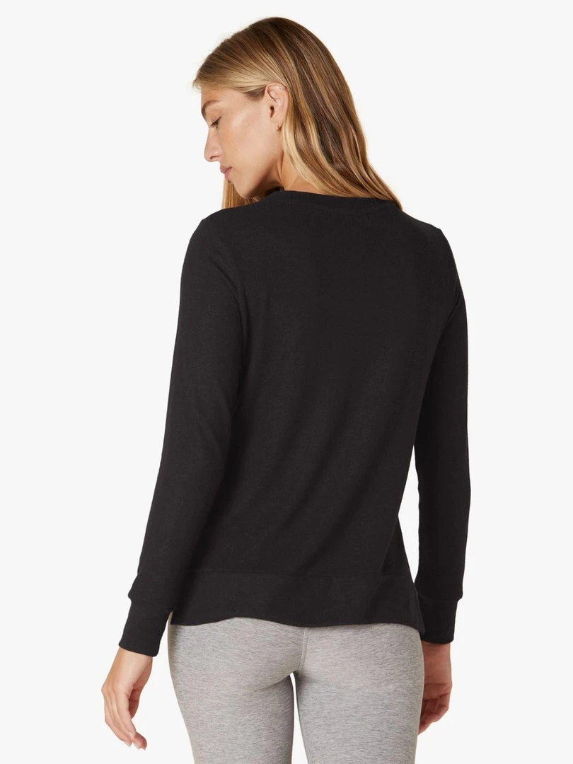 Beyond Yoga Side Slit LS Pullover - Black Clothing 6 Beyond Yoga Side Slit LS Pullover - Black Clothing