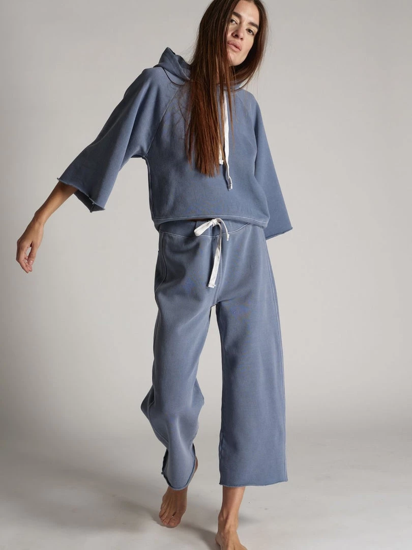 AMO Raglan Crop Hoodie - Faded Teal Clothing 5 AMO Raglan Crop Hoodie - Faded Teal Clothing