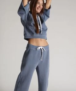AMO Coco Wide Leg Sweatpant - Faded Teal Clothing 9 AMO Coco Wide Leg Sweatpant - Faded Teal Clothing