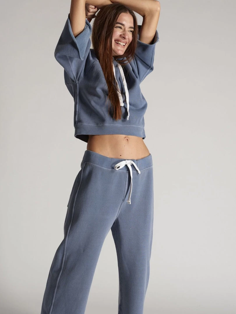 AMO Coco Wide Leg Sweatpant - Faded Teal Clothing 5 AMO Coco Wide Leg Sweatpant - Faded Teal Clothing