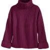 525 America Ribbed Wide Sleeve Turtleneck - Garnet 2 525 America Ribbed Wide Sleeve Turtleneck - Garnet